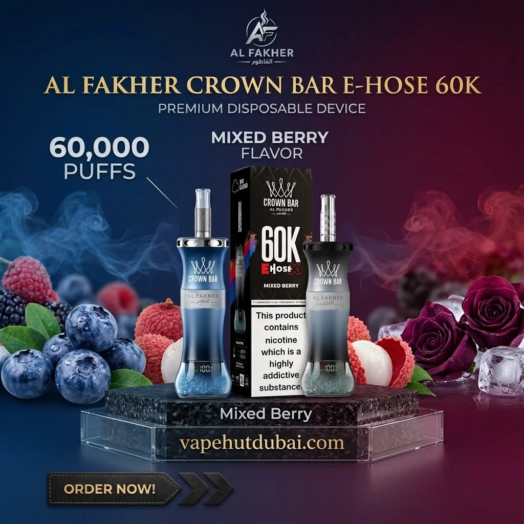 WhatsApp Image 2026-10-02 at 4.28.16 PM Al Fakher E Hose X 60000 Puffs Crown Bar Mixed Berry - Image 1