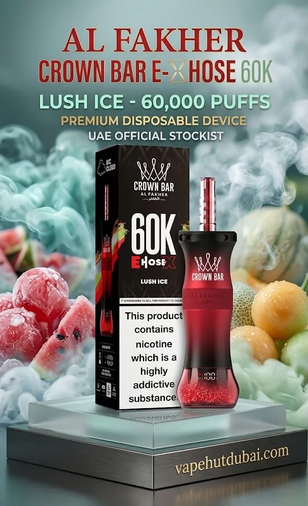 WhatsApp Image 2026-10-02 at 4.28.20 PM Al Fakher E Hose X 60000 Puffs Crown Bar Lush Ice - Image 1